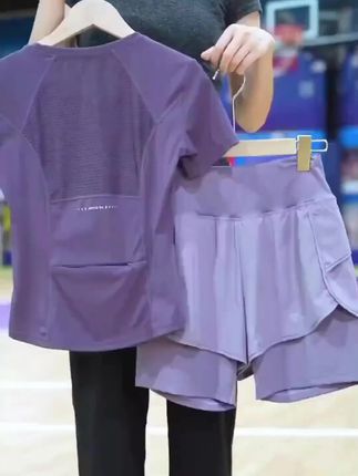 速干健身服套装女宽松显瘦夏季户外跑步服2025新款专业跳绳运动服#夏季运动服 #运动服套装 #跑步运动套装 #健身穿搭 #瑜伽服健身服