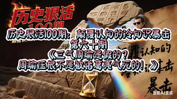 历史狠活100期:颠覆认知的冷知识暴击
第六十期
《三气周瑜是假的?
周瑜压根不是被诸葛亮气死的!》