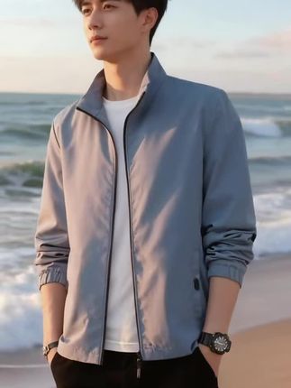 战狼世家休闲男外套春秋季外套百搭韩版加绒户外立领男装夹克衫#男生穿搭 #每日分享 #强烈推荐 #男装 #阳光帅气