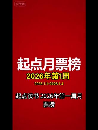 起点读书 月票榜 2026年第1周#网文#小说 #起点读书 #神作