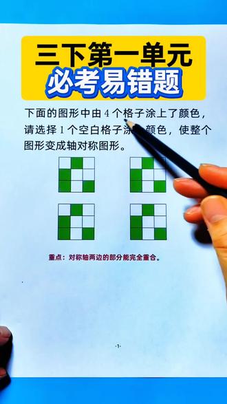 三年级下册数学必考易错题,对称轴问题,推荐这本易错应用题专项训练,同步改版新教材,汇总了所有常考易错题型 #小学数学 #易错题 #必考考点