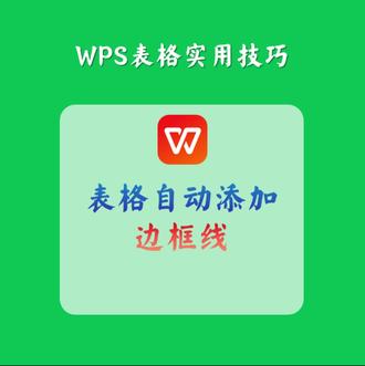 WPS表格自动添加边框线 #表格 #wps表格 #wps