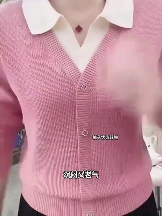#假两件POLO领针织衫毛衣女秋季新款拼色高档保暖韩版短款打底 #针织衫 #显瘦遮肉 #谁穿谁好看 #百搭上衣