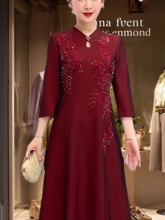 春秋婚宴喜婆婆喜妈妈礼服#时尚妈妈装 #婚宴礼服妈妈装