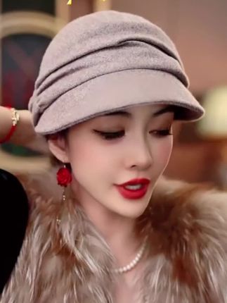 【羊毛鸭舌帽】布塔秋冬季帽子女羊毛混纺贝雷帽韩版百搭羊毛呢#羊毛鸭舌帽#秋冬款帽子 #帽子一戴谁都不爱 #鸭舌帽#贝雷帽