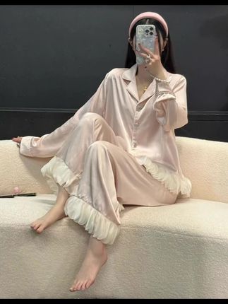 【范范】韩版春秋四季气质舒适款长袖设计师款休闲套装#睡衣 #家居服睡衣 #春秋气质穿搭 #睡衣穿搭 ##高档女装 睡衣@DOU+小助手 @DOU+上热门