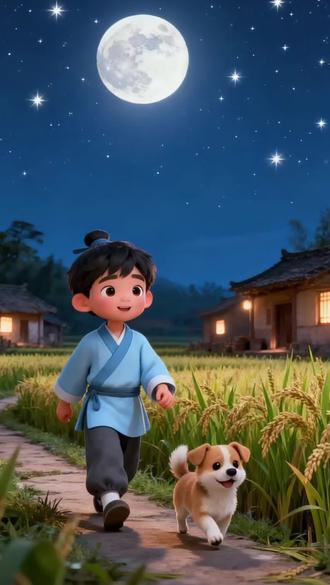 AI动画学古诗|益智动画,小学六年级语文上册必学古诗第三首 🏮《西江月·夜行黄沙道中》宋|辛弃疾
明月别枝惊鹊,
清风半夜鸣蝉。
稻花香里说丰年,
听取蛙声一片。
七八个星天外,
两三点雨山前。
旧时茅店社林边,
路转溪桥忽见。
🏮译文(白话文):
夜空中皎洁的明月悄然升起,
惊飞了栖息在枝头的喜鹊;
夜半时分,
清风徐徐拂过,
传来阵阵蝉鸣。
稻田里飘散着醉人的稻花香,
人们谈论着即将到来的丰收年景,
耳边此起彼伏的蛙鸣声仿佛也在应和这份喜悦。
抬眼望去,
天边稀疏地挂着七八颗星星;
山前飘落着零星的雨滴。
往日熟悉的茅草小店依然坐落在土地庙旁的树林边,
转过溪上的小桥,
那茅店忽然便出现在眼前。
#古诗词 #辛弃疾 #唐诗宋词 #儿童古诗 #上热门破1000万粉丝 @上热门话题🔥🔥🔥🔥 @DOU+上热门 @抖音创作小助手 @抖音小助手 @抖音媒体内容优推官 @全民任务小助手 @我要上热门 @抖音来客官方助推官 @抖音创作者大会