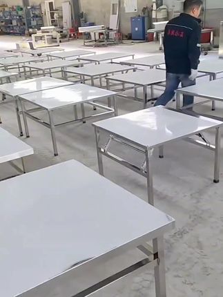加厚不锈钢折叠桌家用长条桌子商用长方形户外烧烤摆摊便携式餐桌