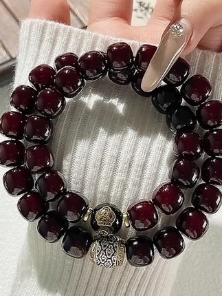 男士菩提双圈手串糖心老料可盘玩女生手持念珠赠盘玩袋#手串 #文玩珠串 #菩提手串 #菩提 #盘它就完了