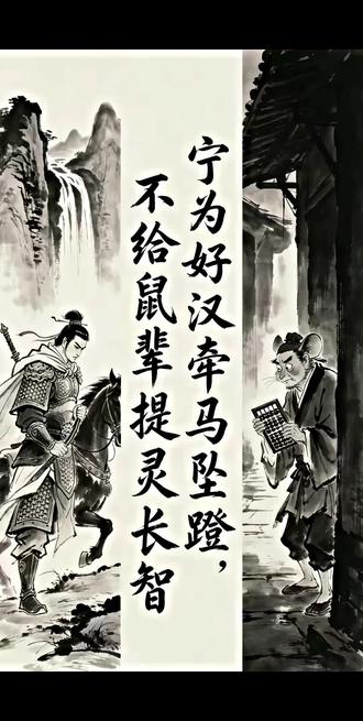 以后宁给好汉牵马坠蹬 再不会给鼠辈提灵长智