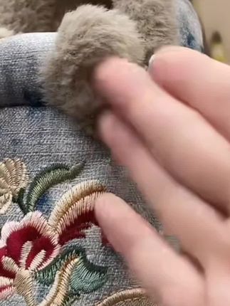 2025绵羊毛冬季老北京棉鞋女加绒加厚保暖妈妈鞋一脚蹬厚底绣花鞋#老北京布鞋 #布鞋