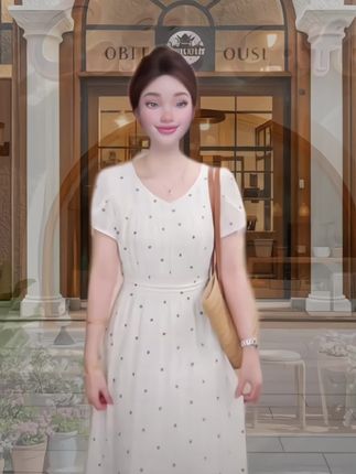 V领休闲印花连衣裙,时尚遮肉#连衣裙#时尚连衣裙 #穿出高级感#遮肉显瘦#时尚连衣裙