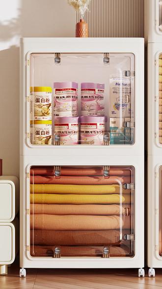 免安装多层储物柜落地衣服零食玩具可折叠收纳箱卧室整理收纳柜子#收纳柜 #免安装 #可折叠 #卧室收纳 #整理神器