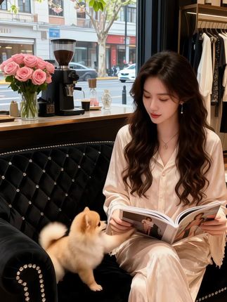 《柔光缎面的慵懒诗行》   窗外樱花将春日酿成粉色的酒,林溪坐在丝绒沙发上,指尖划过米白色缎面睡衣的衣角,像触到了一汪月光。   这套睡衣的缎面泛着温润的光泽,领口与袖口的细腻设计,把法式优雅揉进了居家的松弛里。怀里博美犬“泡芙”伸出小爪轻碰她的书页,她低头轻笑,发丝落在缎面上,漾开一圈温柔的涟漪。   窗外车水马龙,窗内是咖啡研磨机的轻响、玫瑰的甜香,还有缎面睡衣裹住的慵懒时光。每一次抬手翻书,每一次倚在沙发上放空,这套睡衣都在悄悄书写属于她的诗行——关于在繁华都市里,把独处的每一刻都过成精致的奢享。   当樱花落尽时,她仍会记得这个春日,缎面的柔光里,藏着她与“泡芙”的、不被打扰的温柔日常。#睡衣家居服 #高级感穿搭 #优雅气质 #谁穿谁好看 #睡衣女