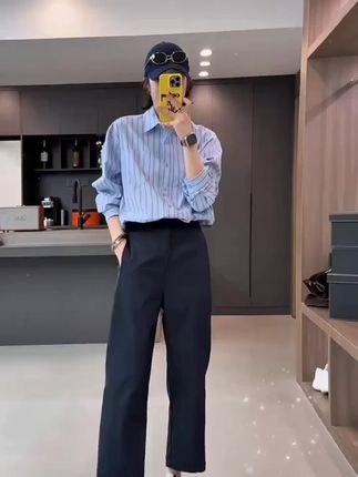 百搭洋气时尚九分直筒裤@DOU+上热门 @抖音创作小助手 @抖音小助手