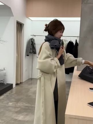 双面腰带款绵羊毛大衣(不可机洗)#穿搭 #大衣#秋冬穿搭 #优雅气质 #品质女装