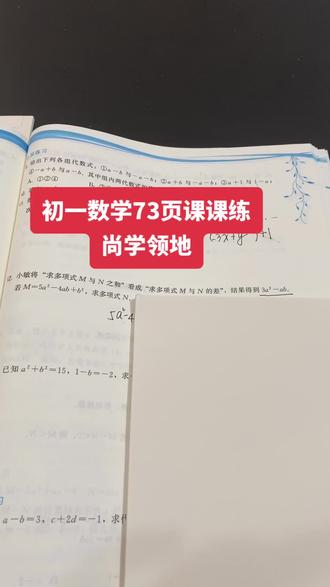 初一上数学课课练73页#这数学题有点烫手 #指差确认法 #初中数学 #每天学习一点点 #同城教育