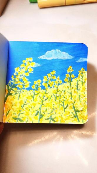 马克笔画的油菜花田 #马克笔画 #油菜花田 #春天的色彩