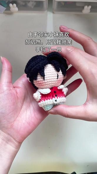 紧急播报!捕获一只Q版郝熠然🥰可以捧在手心的专属小陪伴~ #晴晴手作 #钩针玩偶 #郝熠然 #普普 #手作