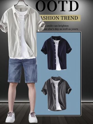 OOTD | 衬衫+牛仔裤👖 男生日常穿搭公式   救命🆘 这衬衫一整个拿捏松弛感 纯棉面料软乎乎的,透气不闷汗,像被云朵裹住☁️ 简约纯色设计太香了,搭牛仔裤直接cityboy氛围拉满 长袖短袖都有,多色任选,随便穿穿就很韩里韩气 男生想变帅别瞎买,试试这套!!  #衬衫控 #男生衬衫穿搭 #衬衣 #潮流男士必备 #男士时尚潮流