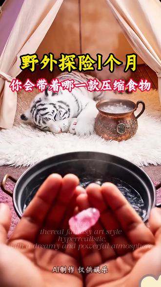 野外探险1个月,你会带着哪一款压缩食物? #asmr #解压 #沉浸式 #即梦AI创作者成长计划 #AI创作浪潮计划