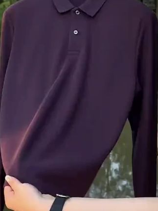 【纯棉长袖】保罗秋季100%纯棉男士长袖翻领polo衫宽松休闲打底衫男#男装 #男装穿搭 #男装长袖