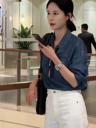 秋季莱赛尔长袖宽松休闲显瘦时尚百搭牛仔衬衫外套#牛仔衬衫 #衬衫 #衬衫穿搭 #时尚百搭 #无限回购的宝藏单品 @DOU+小助手