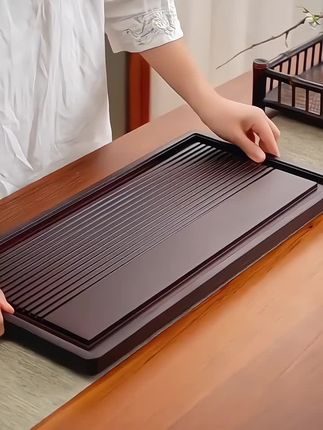 #竹制茶盘#家用茶托盘#小型沥储水式茶盘#现代轻奢干泡台#长方形排水茶海
