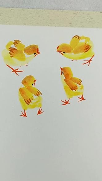 国画小鸡的画法 #国画教程 #国画花鸟#零基础学画画 #国画