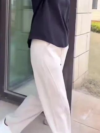 秋季爆款小个子香蕉裤休闲弯刀裤高腰显瘦宽松直筒卫裤阔腿裤9239#休闲裤 #时尚分享 #显高显瘦 #百搭阔腿裤 #百搭神裤