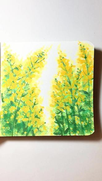 马克笔画的油菜花 #马克笔画 #春天的油菜花
