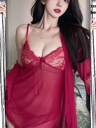 纯欲蕾丝吊带睡裙套装战袍#斩男穿搭 #约会穿搭 #约会战袍 #睡裙 #性感睡衣