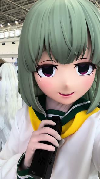每当有人问我热不热的时候: #漫展 #kigurumi #阿良河基维 #憧憬成为魔法少女 #头壳娘