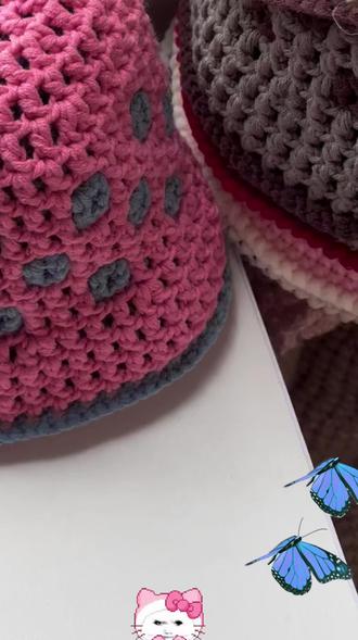 #编织手工 双面渔夫帽钩织教程#手工diy制作