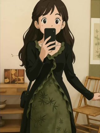 姐妹们,这件新国风连衣裙简直太美了!它是假两件的设计,上身效果超级棒,显得既端庄又大气,而且还是长款的,可以轻松穿出优雅的淑女感,让人看了就心动不已。