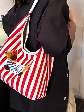 帆布条纹包包!腊肠狗包包…单肩包!腋下包!托特包!#百搭包包 #强烈推荐 #好物分享 #包包推荐