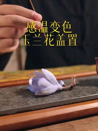创意手工陶瓷玉兰花香插变色茶宠摆件新中式盖置书房茶桌工艺品#好物推荐🔥 #顺风顺水顺财神 #小物件大意义 #接福接财接好运 #诸事顺利平安喜乐