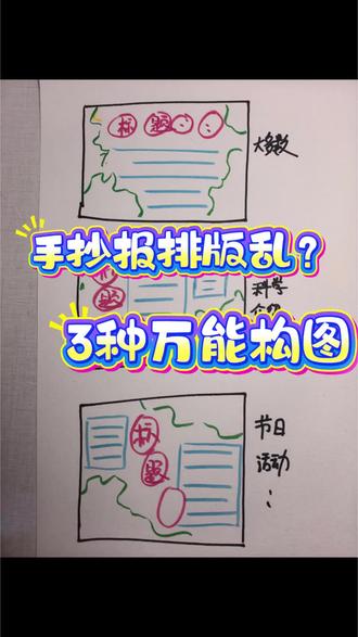 手抄报排版乱?三种万能构图#手抄报#儿童美育