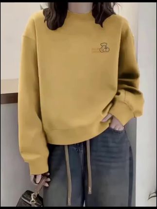 圆领套头打底衫加绒加厚卫衣女2025春秋季新款宽松韩版潮情侣外套#气质穿搭 #气质女神 #时尚潮流#时尚穿搭 #洋气减龄