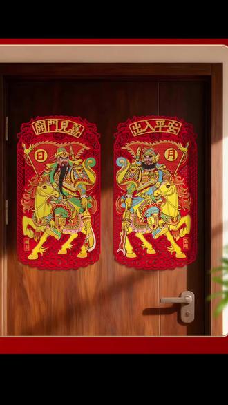 贴门神 你贴的正确吗?快来看看吧#2026马年 #贴门神 #春节民俗 #马年就贴马尔福 #马上有福
