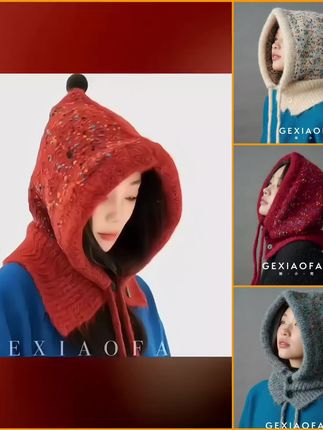 格小梵.正品冬季巴拉克拉法帽子女大 头围针织显脸小时尚百搭保暖#帽子 #针织帽 #这也太好看了