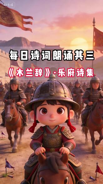 每日诗词朗诵《木兰辞》#儿童朗读每天必读 #诗词 @抖音小助手