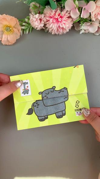 孩子们都喜欢的魔法折叠画 #儿童手工 #折叠画 #画画