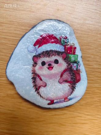 小刺猬来给大家送石头画了啊!#纪录美好生活