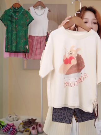 #高品质童装 视频结束自动弹出链接 第一个短袖 第二个骑行裤