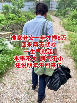一年就回来一次,到家十多天,说两句 就吵,一生气就走,脾气还不小,还说过年也不回来了,这就是我天天盼的,守的是 个啥呀#说不出的心酸 #农村生活