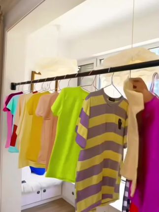 晾衣杆伸缩免打孔,阳台凉衣架固定式撑杆,卫生间可晒挂衣服窗帘杆子#伸缩晾衣杆#晾衣杆#晾晒衣服被子#免打孔伸缩晾衣杆#居家好物