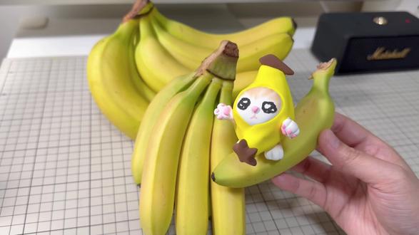 喵呜~是香蕉味的小猫咪蛋仔!🍌🐱✨#蛋仔派对 #蛋仔揪出哈基米 #亲手制作的手工 #蕉皮喵#创作灵感