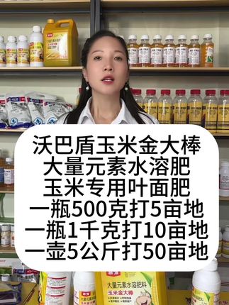 沃巴盾玉米金大棒,大量元素水溶肥,玉米专用叶面肥,一瓶500克打5亩地,一瓶1千克打10亩地,一壶5公斤打50亩地#玉米金大棒 #沃巴盾玉米金大棒 #玉米金大棒叶面肥 #玉米金大棒水溶肥 #玉米金大棒高产