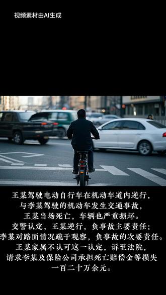 电动车逆行丧命,百万索赔背后责任如何划分?